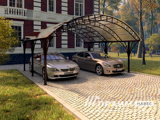 Навес для автомобилей из поликарбоната №40 - фото 561